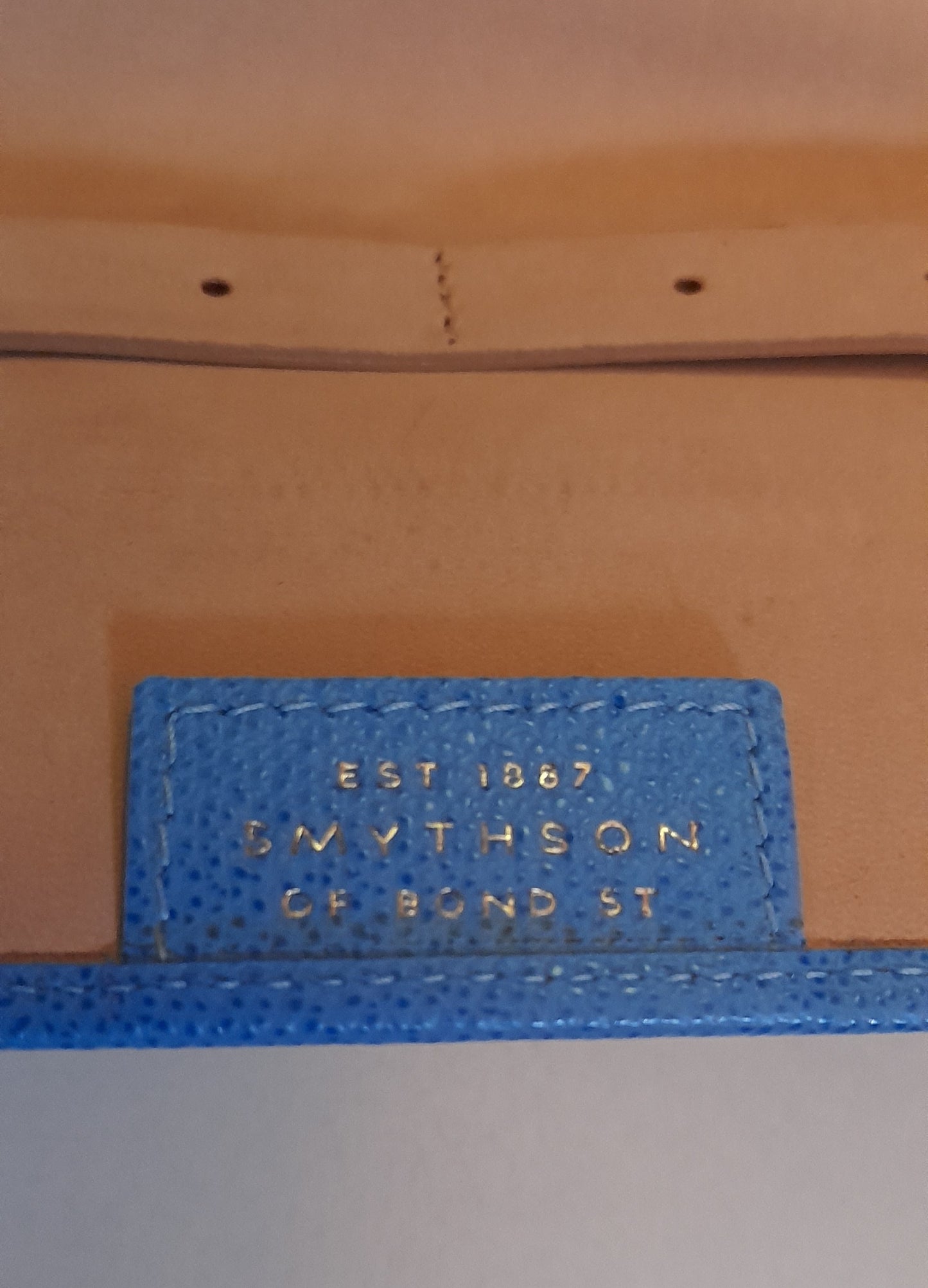 SMYTHSON blue leather jewellery case/wallet