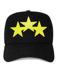 Three Star Hat Lime Black