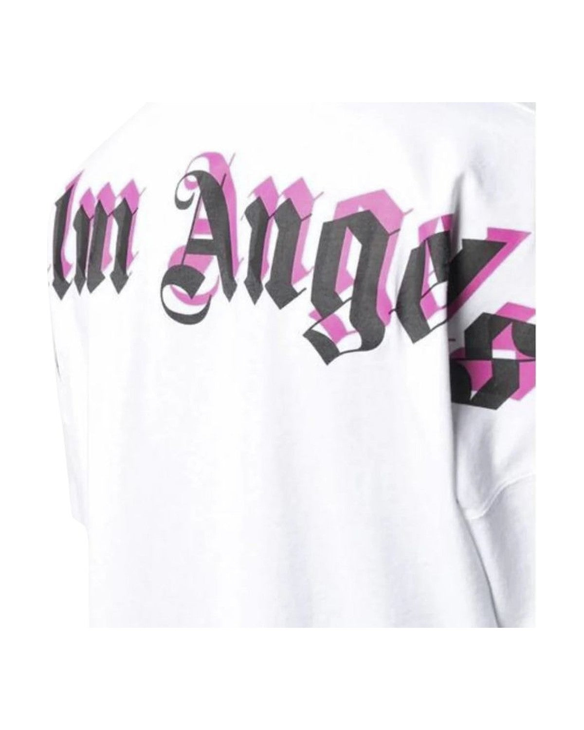 Doubled Logo Over Tee White Fuchsia