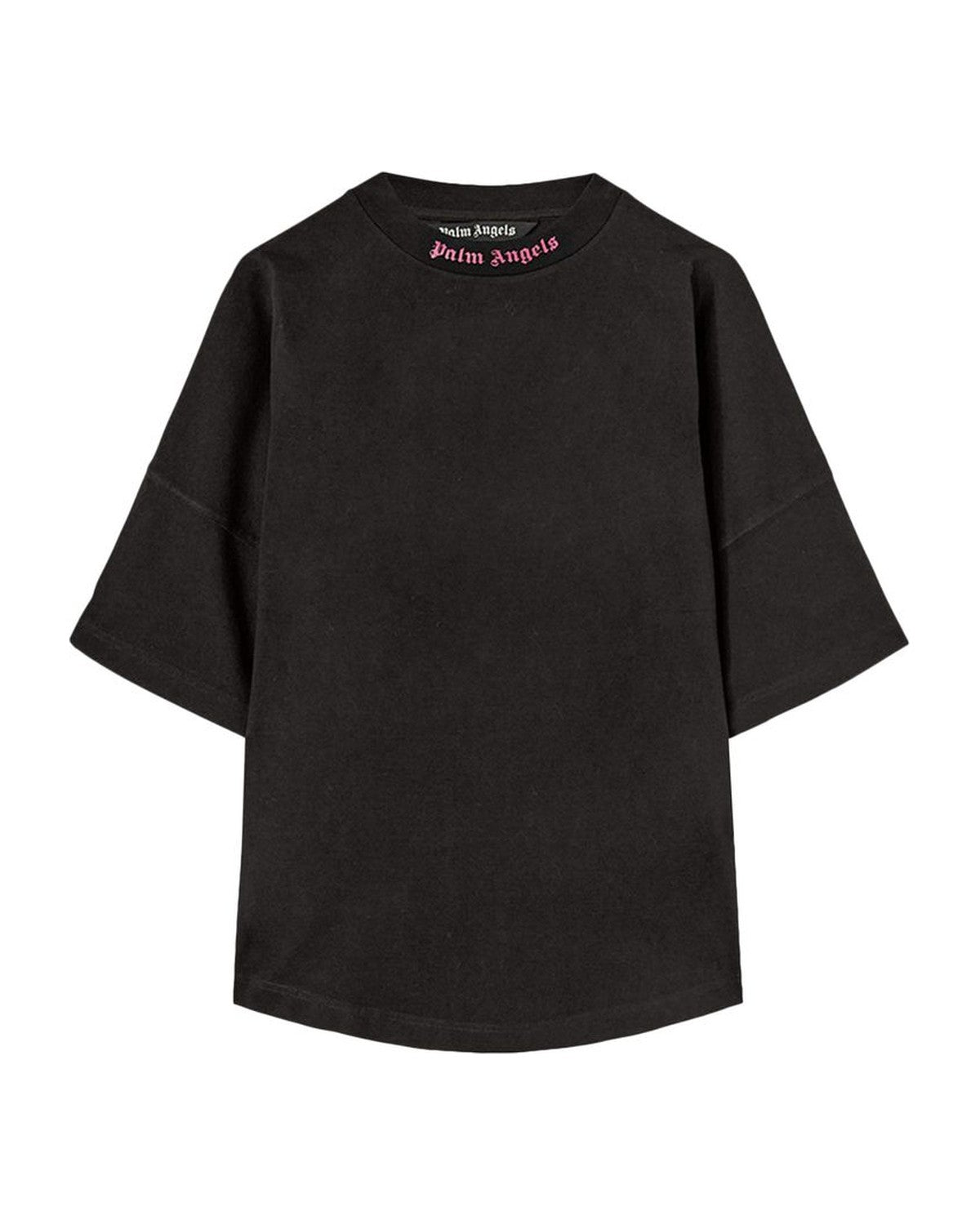 Doubled Logo Tee Black Fuchsia