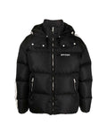 Hooded Track Down Puffer Black White