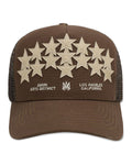 Amiri Leather Star Trucker Hat Brown