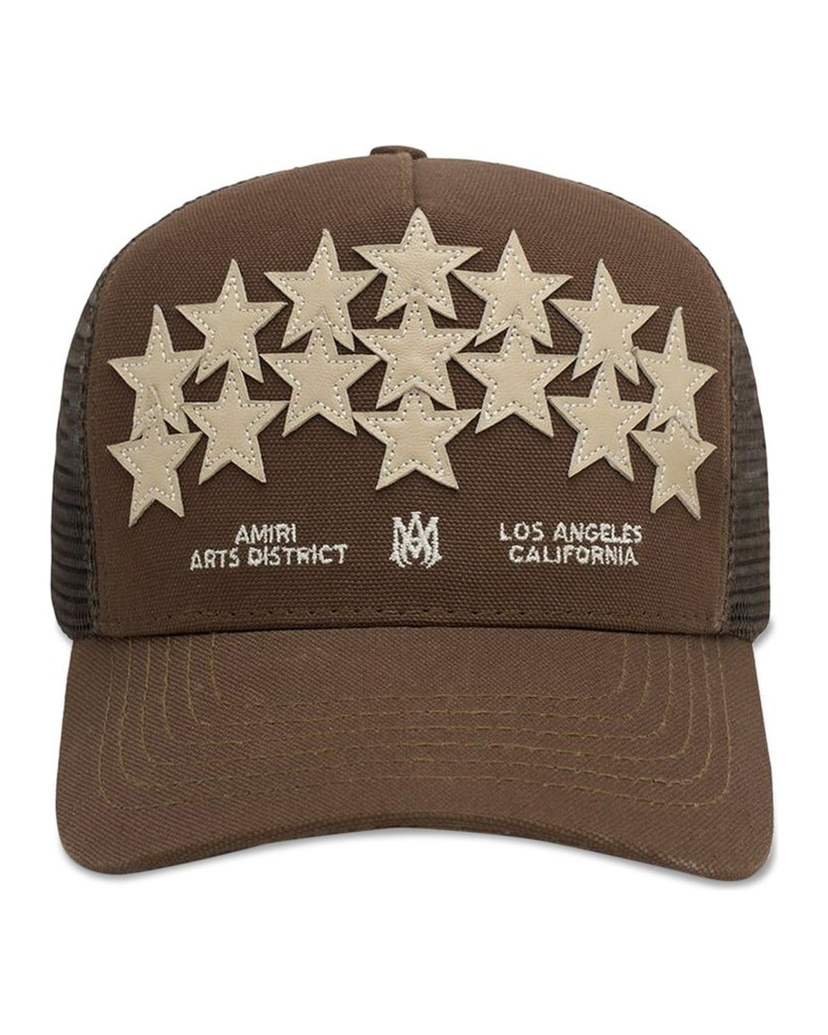 Amiri Leather Star Trucker Hat Brown