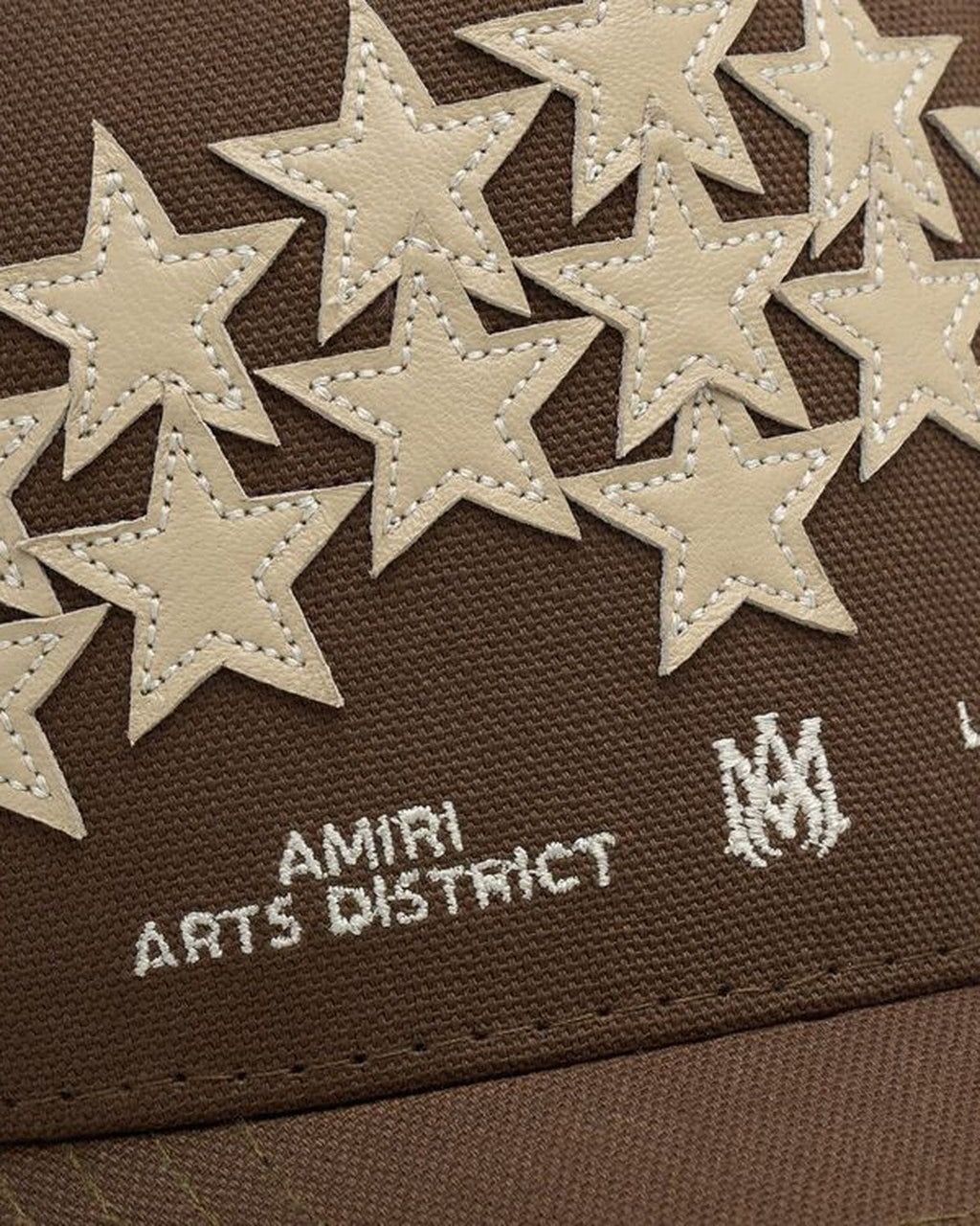 Amiri Leather Star Trucker Hat Brown
